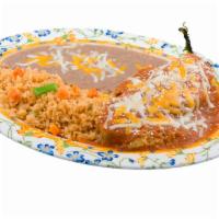 Chile Relleno Plate · Comes with rice, beans, salad, tortilla chips and salsa.