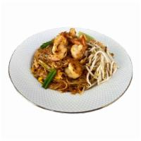 N1. Pad Thai · Sauteed thin rice noodle, egg, bean sprout, scallion and crushed peanut. Gluten free.