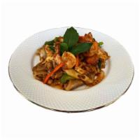 N2. Drunken Noodle · Kea mao. Your choice of sauteed style, egg, onion, tomato, bell pepper and basil in spicy sa...