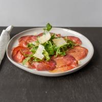 Bresaola  · Air cured beef, arugula, shaved parmesan cheese, extra virgin olive oil and fresh squeezed l...