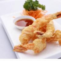 Shrimp Tempura · Fried battered shrimps served with orange ponzu sauce.