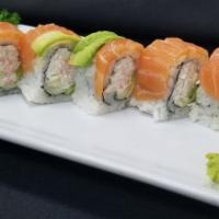 Alaskan Roll · California roll topped with Alaskan salmon and avocado.