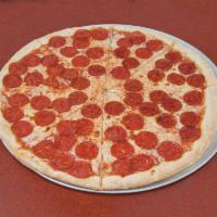 Pepperoni Pizza · Homemade marinara sauce, mozzarella cheese, and pepperoni