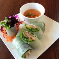 Catering Summer Duck Roll · 15 pieces. Stew Duck, lettuce, mint, carrot, vermicelli, sprout and cucumber. Served with Vi...