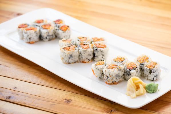Spicy Maki Combo · Spicy tuna, salmon, yellowtail. Served with side. Spicy.