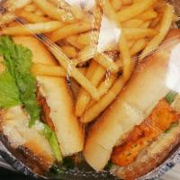 Grilled Chicken Sandwich Combo · Combo with french fries and a can of soda