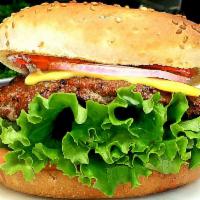 Cheese Burger · Our 6oz. Black Angus beef, lettuce, tomato, onion, American cheese,mayo,kachup