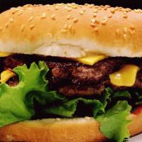 Double Cheese Burger · Black Angus beef, lettuce, tomato, onion, American cheese, mayo, ketchup