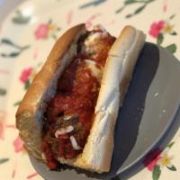 Meatball Sub · Classic Polpette (that’s Italian for meatballs) in housemade red sauce with melted mozzarell...