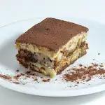 Tiramisu · A delicious coffee-flavored Italian dessert. Ladyfingers dipped in coffee, layered with a whipped mixture of eggs, sugar, and mascarpone cheese, flavored with cocoa.