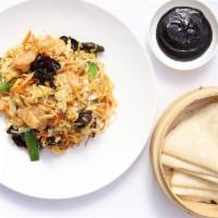 E7 Moo Shu Style · Shredded cabbage, fungus mushroom, wrap(4) 