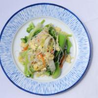 N2 Rice Noodle · Served with egg, cabbage, carrot and scallion.