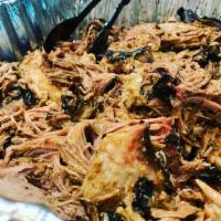 Pulled Pork Plate · Piled high smoked pulled pork 