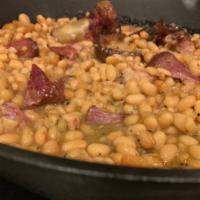 Smoked Beans · Slow cooked and house made.
