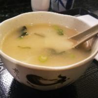 Miso Soup · Soybean broth, tofu, seaweed and scallions.
