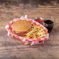 Cheese Burger Combo Special · With fries and soda.
