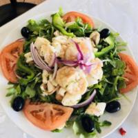 Seafood Salad · Octopus, shrimp, calamari, sepia.