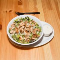 Cobb Salad · Romaine, spring mix, grilled chicken, gorgonzola, bacon, red onion, avocado, chopped egg, an...