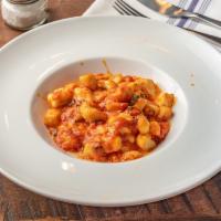 Gnocchi · Homemade; chopped tomato, mozzarella and basil.