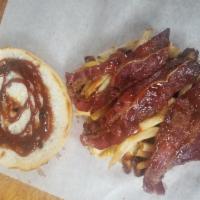 Big 3 · Chicken cutlet  beef bacon french fries barbecue sauce