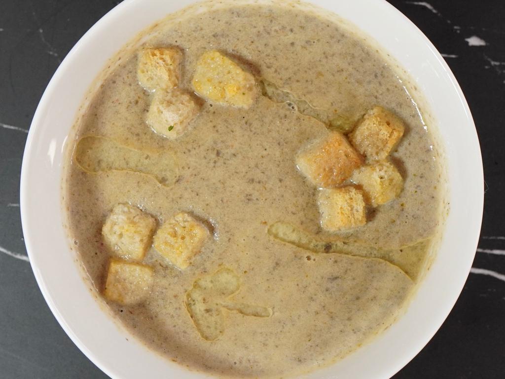 Creamy Mushroom Soup · Cream of mushroom soup is a basic roux is thinned with cream or milk and then mushrooms and mushroom broth.