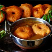 2. Wada Sambar · Our most popular South Indian doughnuts with sambar (lentil soup). Vegan.