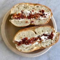 7. Cream Cheese and Bacon Bagel · 