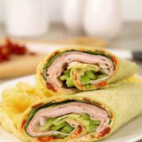 10. Honey Bunny Wrap · Honey turkey, Brie cheese, roasted peppers, lettuce with honey mustard.