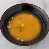 Miso Soup · Tofu and scallions.

