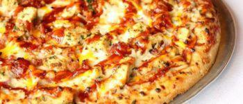 Maria's BBQ Chicken Pizza · Roasted chicken, red onions, cheddar and mozzarella cheese and bacon.