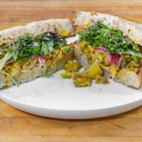 Smoked Peach and Ginger Curry Chicken Salad · Chicken thigh, Japanese mayo, curry, smoked peach and ginger spread, celery, golden raisins,...