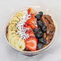 Nutella Delight Acai Bowl · A delicious twist on the classic recipe, with cocoa powder, almond milk and swirls of Nutell...