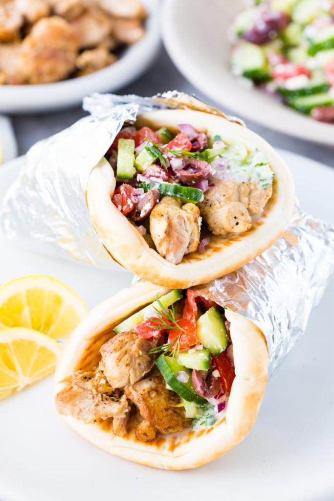 Chicken  or lamb  Gyro  with fries.    · With fries and can of soda.
 gyro comes with mixed green salad and White sauce.Please mention  in the instructions if you want  Lamb  instead of chicken.