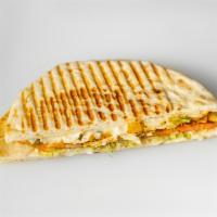 1. Chicken Fajita Panini · Grilled chicken with American cheese and roasted peppers.
