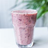 Hangover Smoothie (Organic) · Almond Milk, Blueberry, Strawberry + Banana.