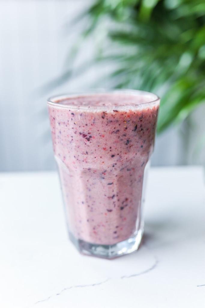 Hangover Smoothie (Organic) · Almond Milk, Blueberry, Strawberry + Banana.
