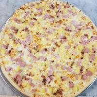 22. Hawaiian Pizza · Ham, bacon, pineapple and mozzarella.