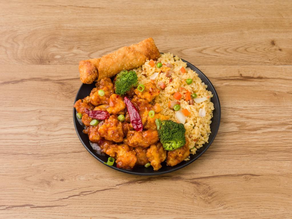 H2. General Tso's Chicken · With white rice. Hot and spicy.