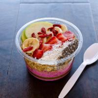 Dragon Bowl · Dragon fruit, mango, strawberry, banana, agave, coconut water, coconut milk, goji berries, g...