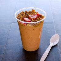 Mango Berry Smoothie · Ingredients: banana, strawberry, mango, almond milk.

Topping: granola and strawberries.

He...