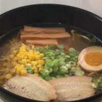 Shio Ramen · Salt base soup.
Green onion, Corn, BBQ Pork, Seasoned Egg, Bamboo shoots.
Substitution will ...