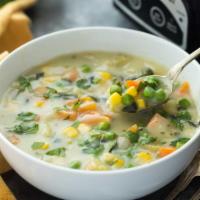 Vegetable Soup · Prepared using vegetables and leaf vegetables as primary ingredients.