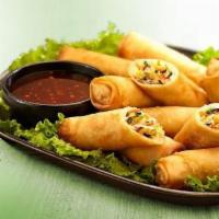 Vegetable Spring Rolls - 10 pieces · Spring roll sheets filled with a mix of stir fried veggies and deep fried.