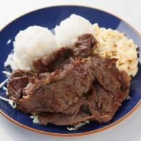 C2. Hawaiian BBQ Beef Mini · Thinly sliced BBQ beef, marinated with our special BBQ teriyaki sauce.