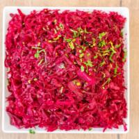 Fermented Red Cabbage · Red cabbage fermented with grated apples