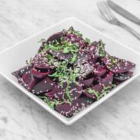 Red Beets · roasted beets with pomegranate, sesame ＆ mint