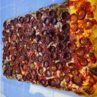 Grandma Denso Pepperoni Pizza · Thick house cut pepperoni cup and char, fresh mozzarella and sauce.