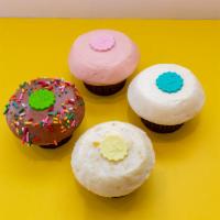 Assorted Daily 4 Box Cupcake · 4 assorted daily cupcakes pastry chef’s pick. sorry no substitutions.
