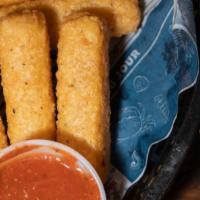 Fried Mozzarella Cheese (6) · Lightly battered, served with marinara sauce 