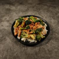 Chicken with Broccoli · With white rice.